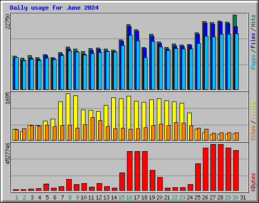 Daily usage for June 2024