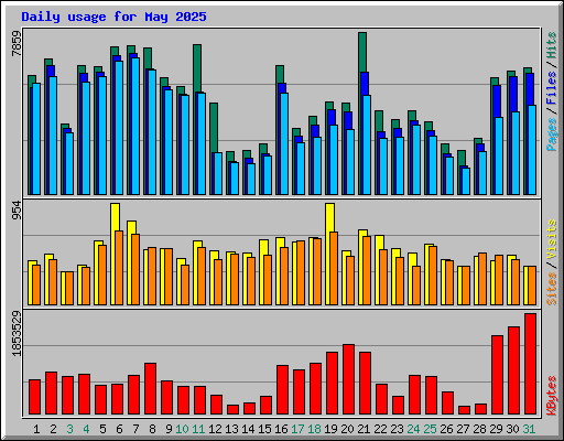 Daily usage for May 2025