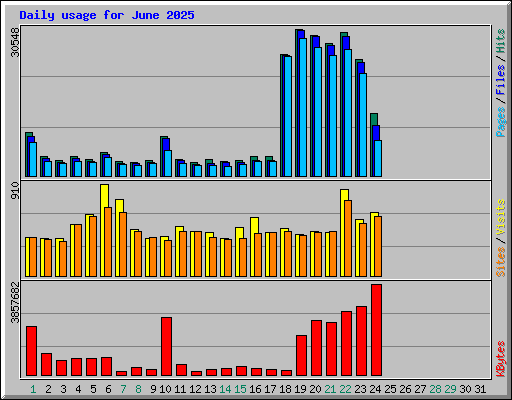 Daily usage for June 2025