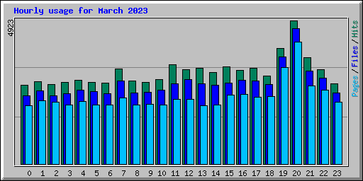 Hourly usage for March 2023